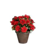 Azalea Kunstplant in Bloempot Stan – H31 x Ø26 cm – Rood