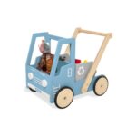 Leren loopwagen ‘Kipplaster Fred’, blauw