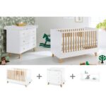 Pinolino Babykamer 3-delige Set – met kinderbed, brede commode en wandplank