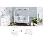 Startset ‘Hilda & Pan’ extra breed, wit
2 delen: huisbed, extra brede commode