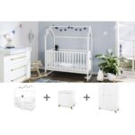 Pinolino Babykamer “Hilda en Pan” 3-delige Set – met huisbed, brede commode en grote kledingkast