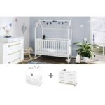 Startset ‘Hilda & Riva’ extra breed, wit
2 delen: huisbed, extra brede commode