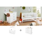 Startset ‘Hilda &Viktoria’ breed, wit2 onderdelen: huisbed, brede commode