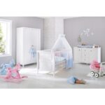 Kinderkamer ‘Smilla’ extra breed3 onderdelen: ledikantbed, extra breed commode, 2-deurs kledingkast