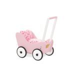 Pinolino Kinderträume Houten Kinderwagen – Roze en Wit Gelakt