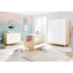 Kinderkamer ‘Round’ breed groot3 onderdelen: ledikantbed, breed commode, grote kledingkast