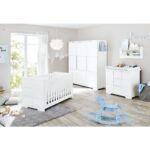 Kinderkamer ‘Polar’ breed groot3 onderdelen: ledikantbed, breed commode, grote kledingkast