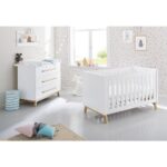 Startset ‘Riva’ breed, incl. wandplank
3 delen: ledikant, brede commode, wandplank