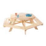 Kinderpicknickbank ‘Nicki 6-Eck’ naturel