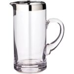 EDZARD karaf karaf Robert, handgeblazen kristalglas met platina rand, hoogte 20 cm, inhoud 1,0 liter