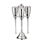 EDZARD set van 4 champagneglazen Didi met standaard, gehamerd, verzilverd, H 32 cm