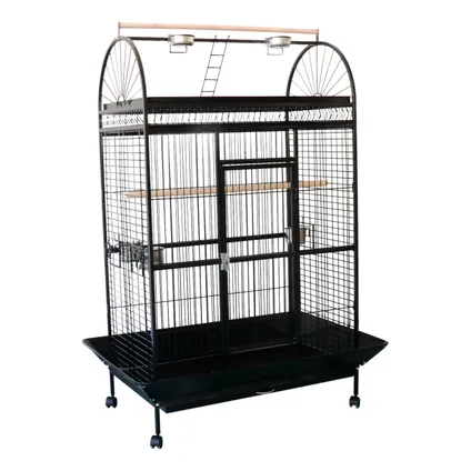 4animalz® Stevige Vogelkooi Pagegaai XL - 66x101x177 cm - Papagaaienkooi - Parkietenkooi - Zwart