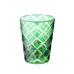 Set van 4 kristallen glazen Dio, groen, handgeslepen glas, hoogte 10 cm