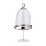 EDZARD Bonboniere glazen pot Candy Bar op Leo-voet, handgeblazen kristalglas met platina rand, hoogte 20 cm