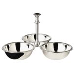 EDZARD triplet bowl triple bowl snack bowl Perla, zwaar verzilverd, diameter 21 cm