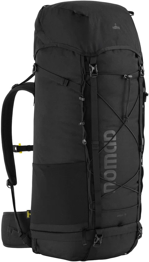 NOMAD® Arran 70 liter Zwart | Backpack Dames & Heren | Hiking - Trekking Rugzak | Verstelbaar Rugsysteem