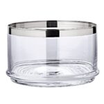 EDZARD glazen pot Vigo, mondgeblazen kristalglas met platina rand, ø 19 cm, hoogte 12 cm