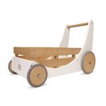 Kinderfeets 2-in-1 houten opbergkar & loopwagen – Wit