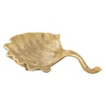 Decoratieve schaal aluminium ginkgo groot goud of zilveren bladschaal