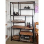 Bookshelf Stand Plank boekenkast 100 x 193 x 36 cm Liverpool metalen frame zwart mat