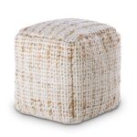 Stoel pouf vierkant zittende kruk jute 40x40x40cm decoratie ontlasting kruk natuur jute ontlasting vloer kussen voetenbank