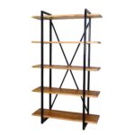 Boeken Regal Book Bord Stand Regal 115 x 190 x 36 cm Liverpool Metal Frame Black Matt